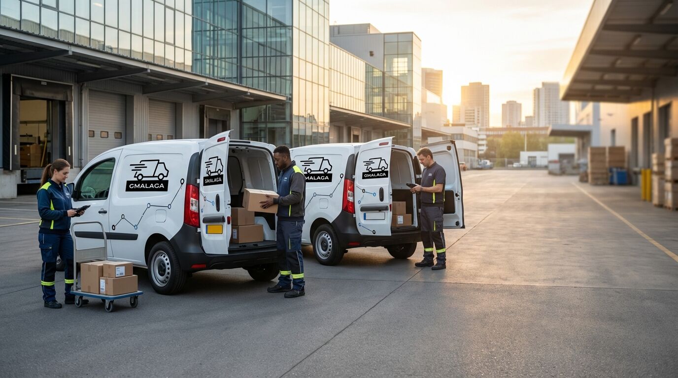 Furgón de GMALAGA en servicio de transporte